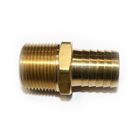 Interstate Pneumatics Brass Hose Barb Fitting, Connector, 1 Inch Barb X 1 Inch NPT Male End, PK 50 FM99-9-50K